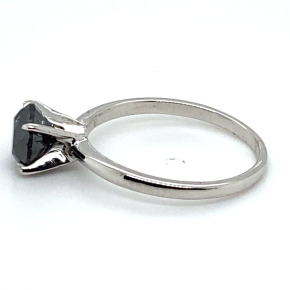 Black Diamond 1.33ct Solid 14K White Gold Ring - Picture 6 of 6